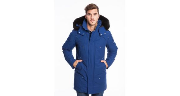 Moose Knuckles Canada Parka - Men's-Estate Blue/Black Fur-Medium