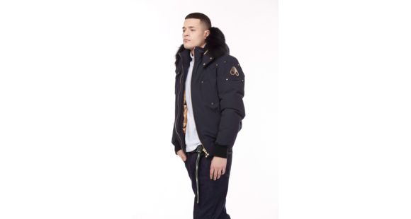 Moose Knuckles Comeau Bomber Down Jacket - Men's, Navy/Black Fox, Large, MK8502-MGB-402-L