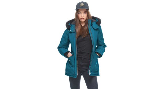 Moose Knuckles Fire River Jacket - Women's, Ash Green/Black Fox, Large, MK8508-LJ-740-L