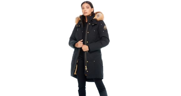 Moose Knuckles Grand Metis Parka, Black / Gold Fur, XS, M39LP203GH-294-XS