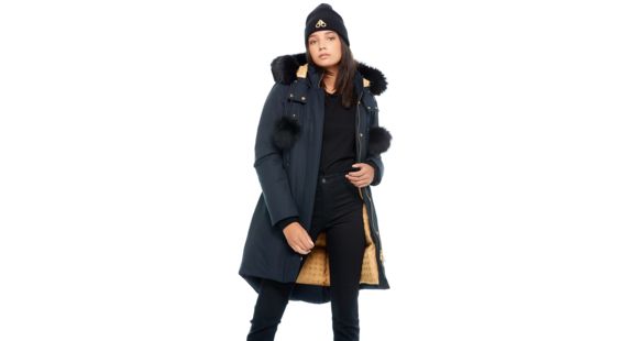 Moose Knuckles Grand Metis Parka, Navy / Black Fur, XS, M39LP203G-402-XS