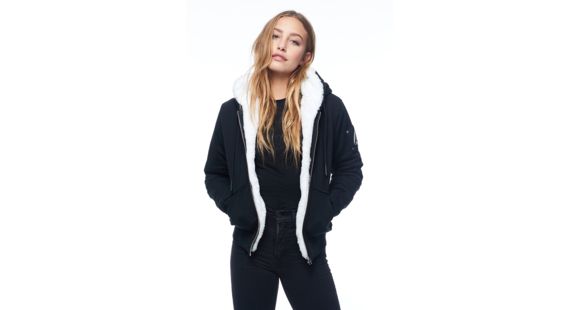 Moose Knuckles Her Bunny Hoodie - Women's, Black, Small, MK8601-LS -292-S