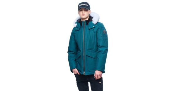 Moose Knuckles Pearson Down Jacket - Men's, Green Ash/Natural Fox, Extra Large, MK8507-MJ-741-XL