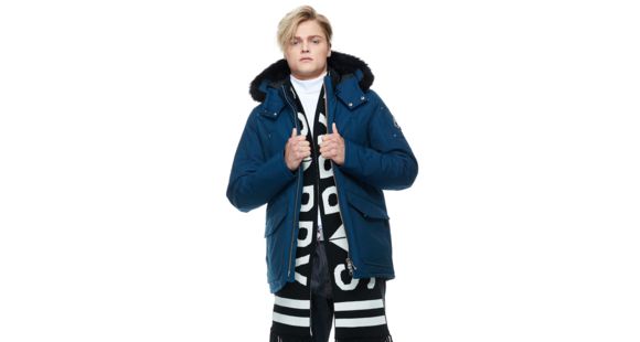 Moose Knuckles Pearson Down Jacket - Men's, Jasper Blue/Black Fox, Medium, MK8507-MJ-455-M