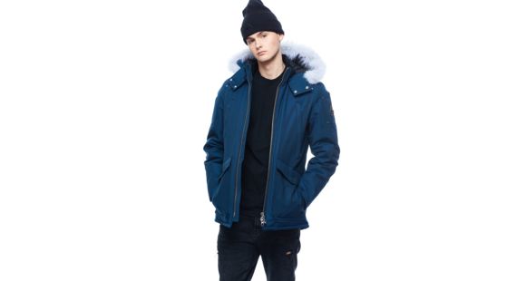 Moose Knuckles Pearson Down Jacket - Men's, Jasper Blue/Naural Fox, Large, MK8507-MJ-450-L