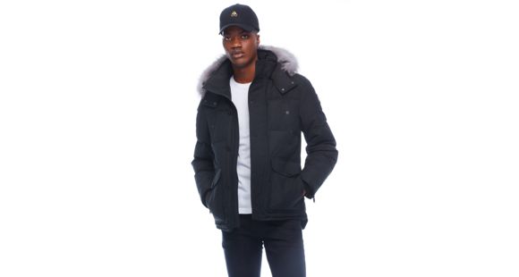 Moose Knuckles Round Island Jacket, Black / Frost Fur, M, M39MJ122-310-M