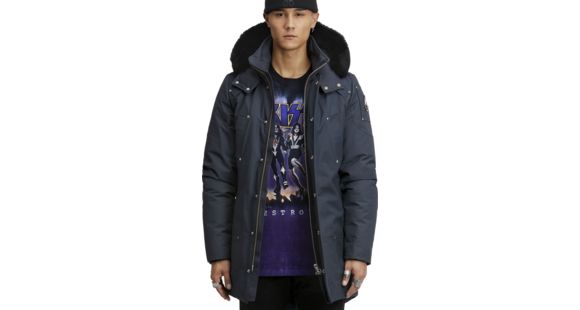 Moose Knuckles Stirling Parka, Granite W Black, XL, MK4661MP-256-XL