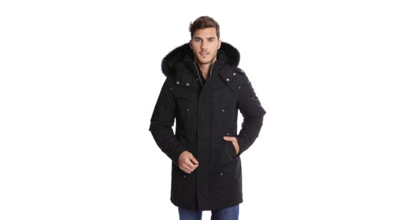 Moose Knuckles Stirling Parka - Men's-Black/Black Fur-Large