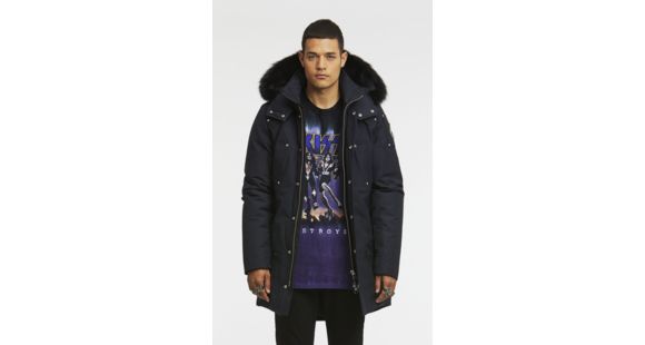Moose Knuckles Stirling Parka, Navy W Blk Fur, S, MK4661MP-402-S