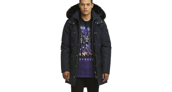 Moose Knuckles Stirling Parka, Navy W Blk Fur, XL, MK4661MP-402-XL