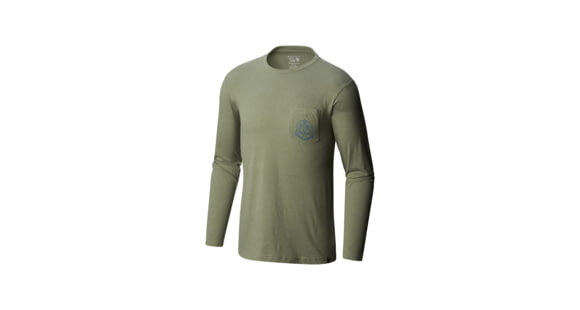 Mountain Hardwear 3 Peaks Long Sleeve Pocket T, Heather Green Fade, XXL, 1792891394-XXL