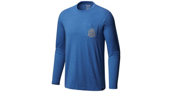 Mountain Hardwear 3 Peaks Long Sleeve Pocket T Shirt - Men's, Heather Nightfall Blue, Small, 1792891449-S