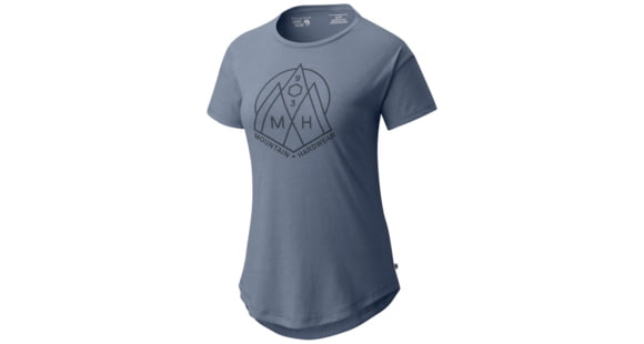 Mountain Hardwear 3 Peaks Short Sleeve T-Shirt - Women's, Heather Storm Cloud, L, 1764191441-L