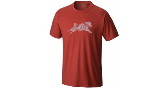 Mountain Hardwear 50 Percent Goat Short Sleeve T - Men's-Heather Dark Fire-Medium