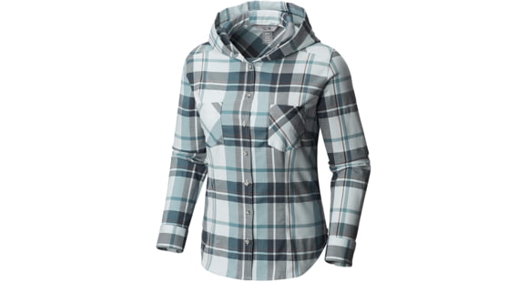 Mountain Hardwear Acadia Stretch Hooded Long Sleeve Shirt, Lakeshore Blue, S, 1732901328-S