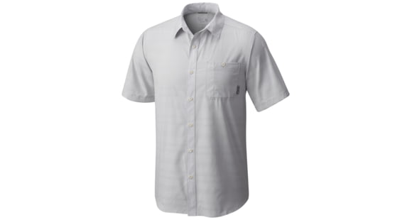 Mountain Hardwear Air Tech AC Stripe Short Sleeve Shirt-Grey Ice-X-Large