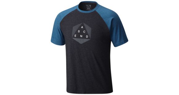 Mountain Hardwear Ascend Blocked Short Sleeve T-Heather Black-Medium