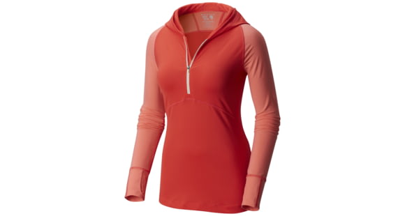 Mountain Hardwear Butterlicious Long Sleeve Hoodie - Women's-Red Hibiscus-X-Small