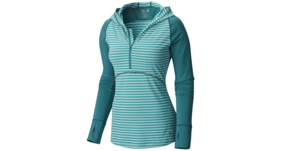 Mountain Hardwear Butterlicious Long Sleeve Hoodie - Women's-Teal Green-X-Large