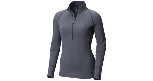 Mountain Hardwear Butterlicious Stripe Long Sleeve 1/2 Zi, Heather Inkwell, L, 1665241420-L