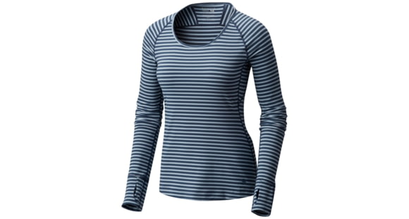 Mountain Hardwear Butterlicious Stripe Long Sleeve Crew, Inkwell, M, 1700421419-M