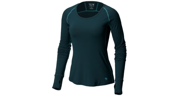 Mountain Hardwear Butterlicious Stripe Long Sleeve Crew Neck Shirt - Women's, Blue Spruce, Medium, 1616121310-M