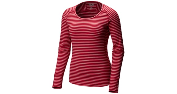 Mountain Hardwear Butterlicious Stripe Long Sleeve Crew Technical Shirts - Women's, Cranstand, Medium, 1700421623-M