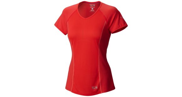 Mountain Hardwear CoolRunner Short Sleeve T - Women's-Red Hibiscus-Medium