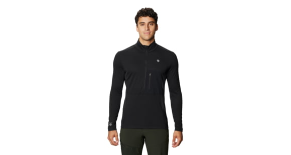 Mountain Hardwear Cragger 2 1/2 Zip Long Sleeve - Men's, Black, Small, OM9820010-S