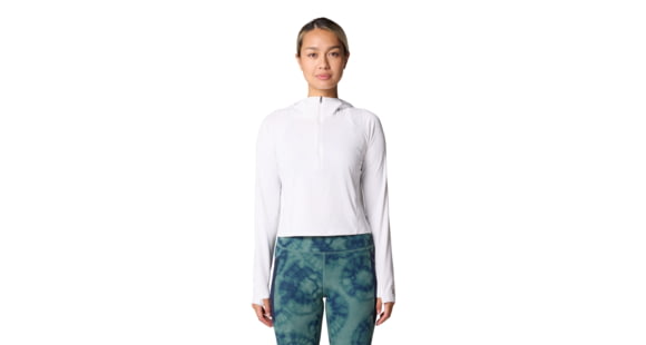 Mountain Hardwear Crater Lake Half Zip Crop Hoody - Women's, Fogbank, S, 2068771-102-S