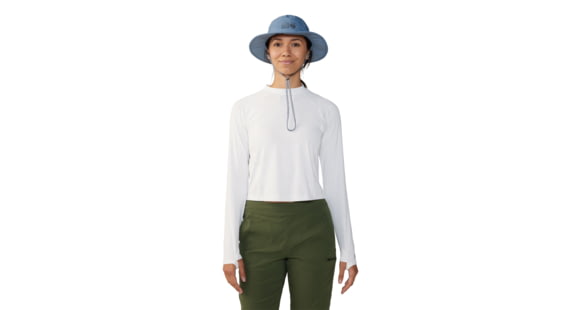 Mountain Hardwear Crater Lake Long Sleeve Crop - Women's, Fogbank, REGxRH, 1986771-102-L