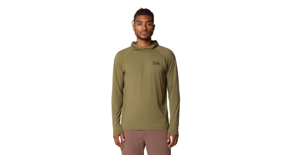 Mountain Hardwear Crater Lake Long Sleeve Hoody - Men's, Combat Green, SxL, 190423038176