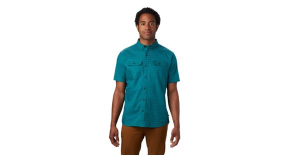 Mountain Hardwear Crystal Valley Short Sleeve Shirt - Men's, Vivid Teal, Large, 1879071345-L