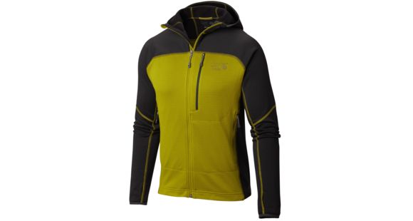 Mountain Hardwear Desna Grid Hooded Jacket - Men's-Python Green/Shark-X-Large