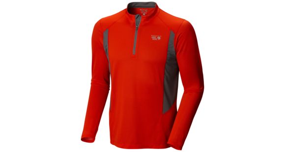 Mountain Hardwear Double Wicked Long Sleeve Zip T - Men's-State Orange-Large