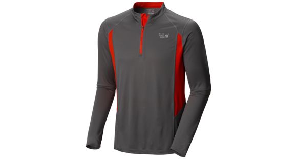 Mountain Hardwear Double Wicked Long Sleeve Zip T - Men's-Zinc-Large