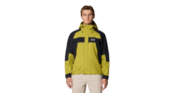 Mountain Hardwear Dry Times Hooded Jacket - Men's, Moon Moss/Black, XL, 190423024889