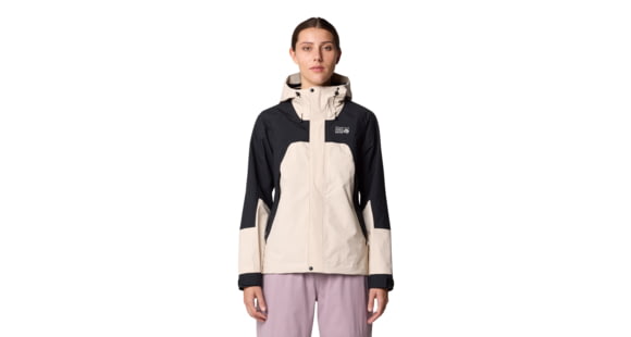 Mountain Hardwear Dry Times Hooded Jacket - Women's, Talc, Black, XS, 2109741-170-XS