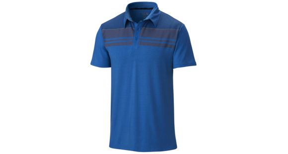 Mountain Hardwear DrySpun Stripe Short Sleeve Polo - Men's-Blue Jay-XX-Large
