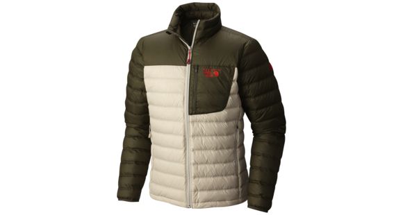 Mountain Hardwear Dynotherm Down Jacket - Men's-Fossil/Peatmoss-Small