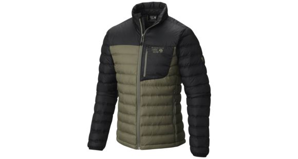 Mountain Hardwear Dynotherm Down Jacket - Men's-Stone Green/Black-XX-Large