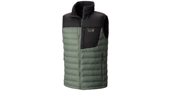 Mountain Hardwear Dynotherm Down Vest - Men's-Thunderhead Grey/Black-Small