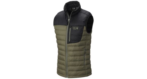 Mountain Hardwear Dynotherm Down Vest - Men's-Stone Green/Black-Medium