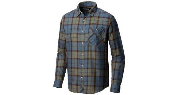 Mountain Hardwear Franklin Long Sleeve Shirt Everyday Flannel - Men's, Machine Blue, Medium, 1617431469-M