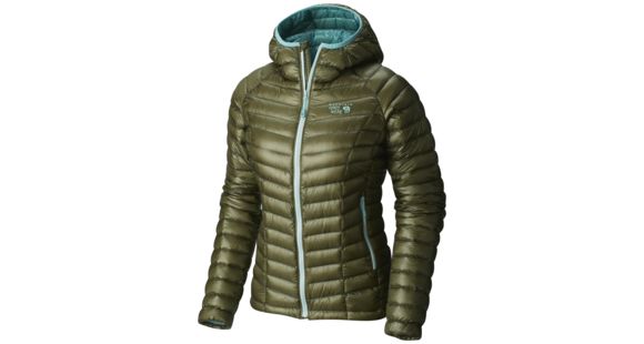Mountain Hardwear Ghost Whisperer Hooded Down Jacket - Women's-Stone Green-Medium