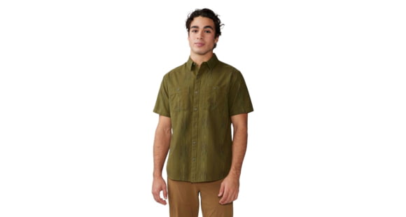 Mountain Hardwear Grove Hide Out Short Sleeve Shirt - Men's, Combat Green Ikat, Small, 1986831353-S