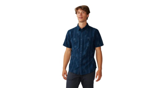 Mountain Hardwear Grove Hide Out Short Sleeve Shirt - Men's, Hardwear Navy Ikat, 2XL, 1986831426-XXL