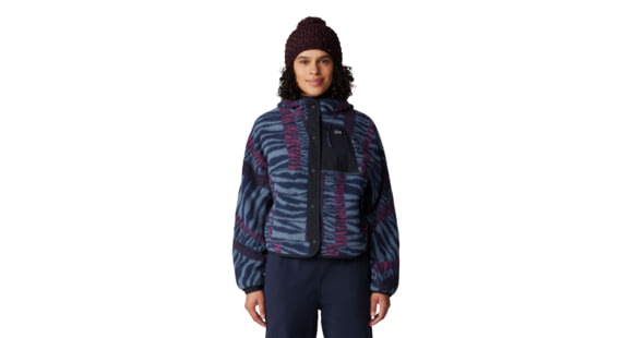 Mountain Hardwear HiCamp Fleece Snap Front Jacket - Women's, Montauk Blue Ridge Stripe Print, Medium, 2083701431-M