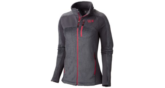Mountain Hardwear Hoodless Monkey Woman Grid Jacket - Women's-Graphite/Bright Rose-Medium