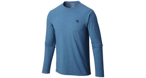 Mountain Hardwear MHW Logo Graphic Long Sleeve T - Men's-Heather Bluesteel-Large